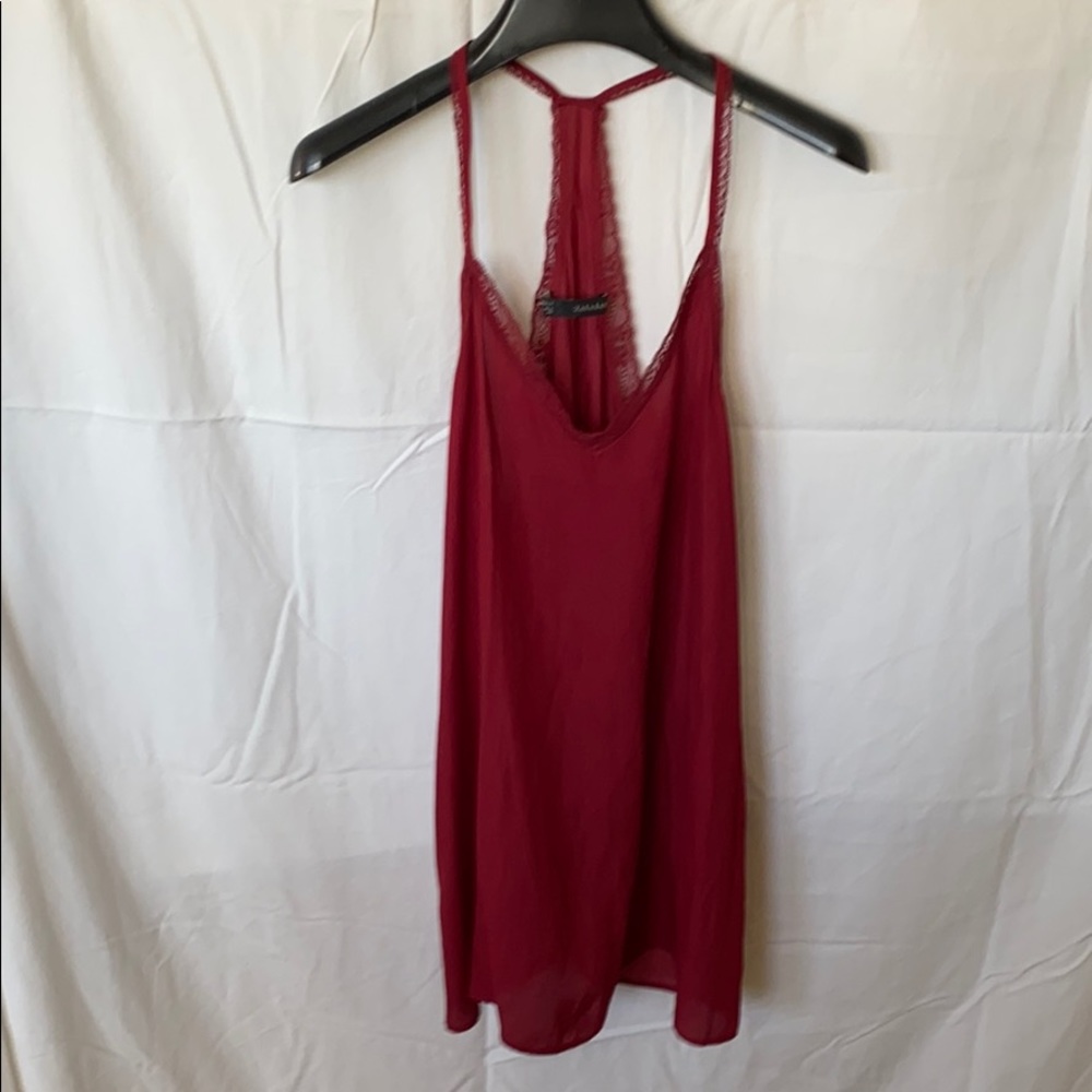 NWT Zara Small burgundy lace trimmed camisole
